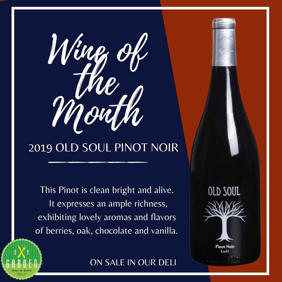 WOTM // 2019 OLD SOUL PINOT NOIR⁠
⁠
This Pinot is clean, bright and alive... just like our Summer! Grab a bottle and pair it with grilled ahi tuna, delicious!