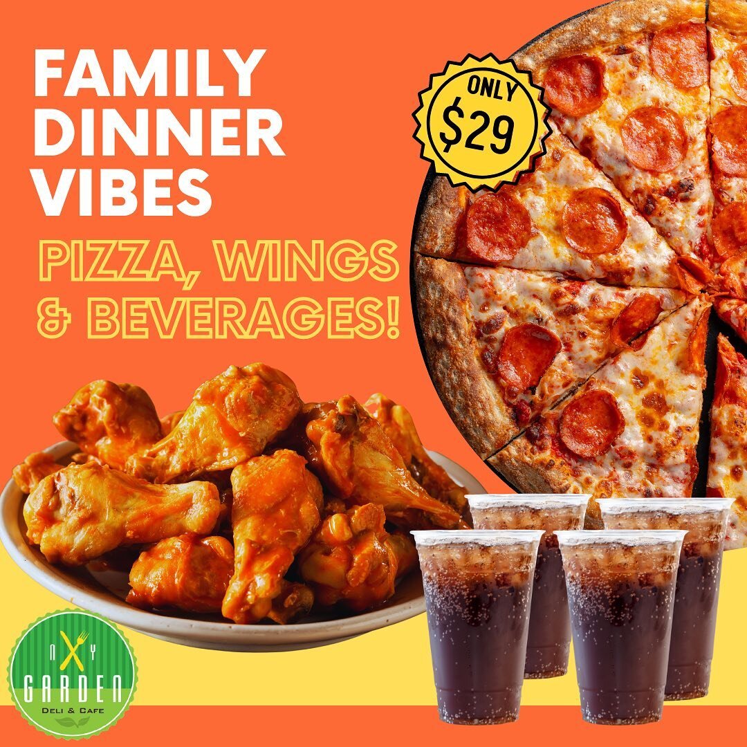 How about pizza and wings for dinner? No cooking for you and kids will think it&rsquo;s a special treat. It&rsquo;s a Monday-win for everyone! 😉