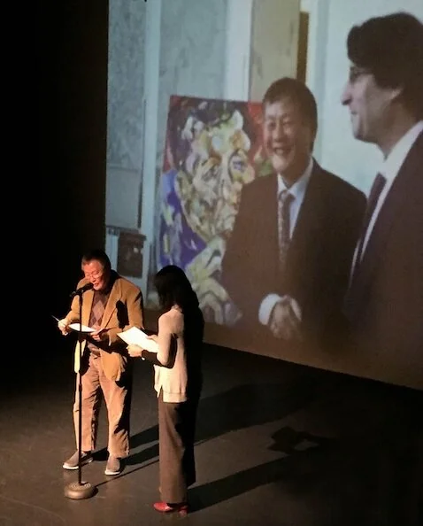 Wei Jingsheng speaks at the IHRAF inaugural opening, Dixon Place (NYC), March 3, 2017.
