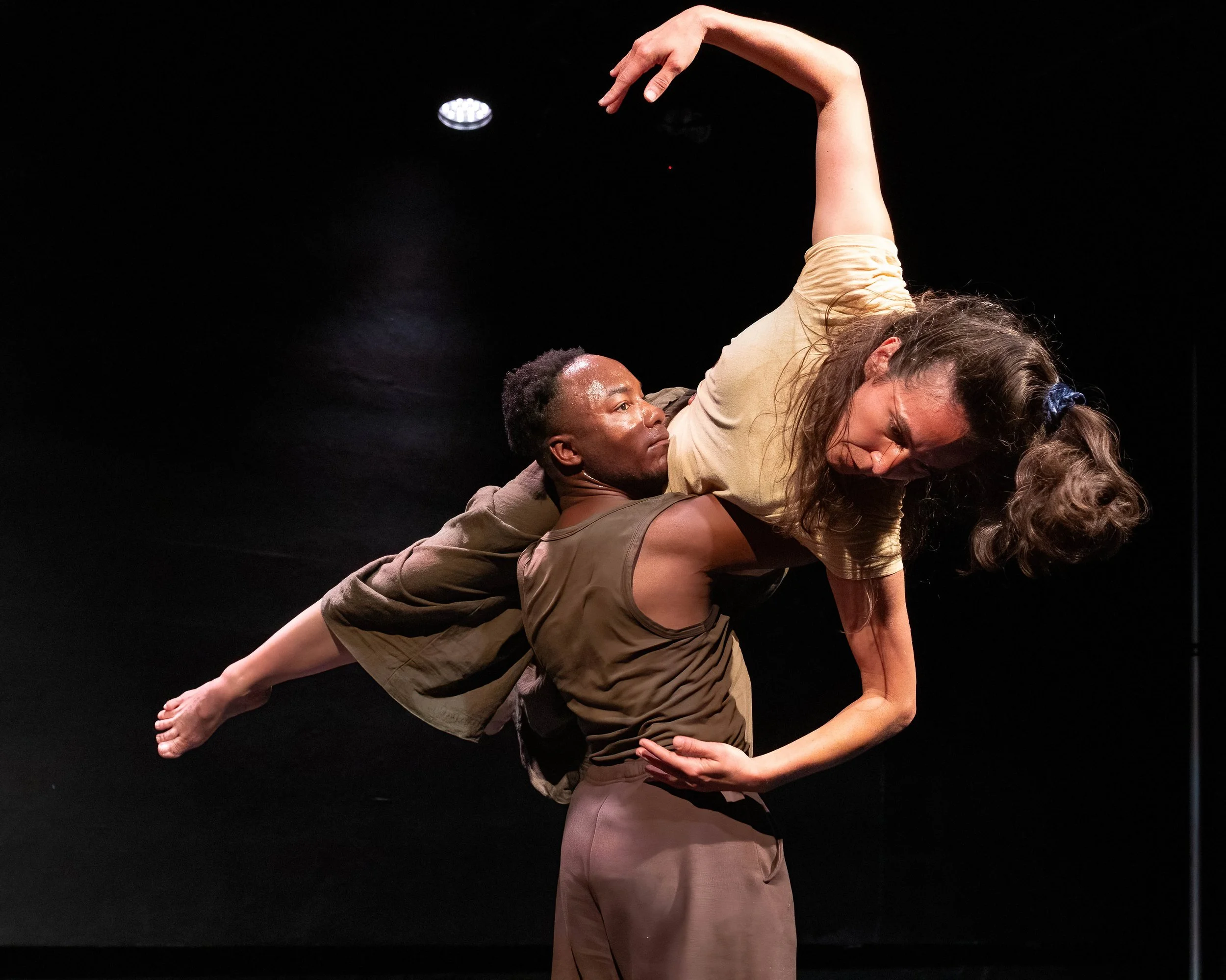 "environmental dance and music improv," by Skip La Plante: with Amiere A. Bell and Cori Kresge: a musician and two dancers create a series of one minute improvisations using an ever changing collection of found instruments.