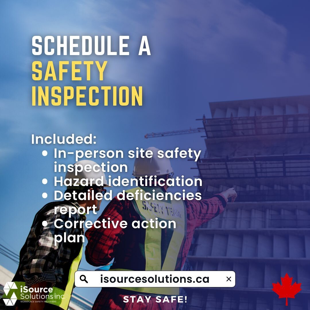 Schedule a Safety Inspection to ensure a safe work environment for your workers and visitors.

Our inspections are in-person at your site or building. We provide you with a detailed report on hazards, risks, proper signage and safety protocols that m