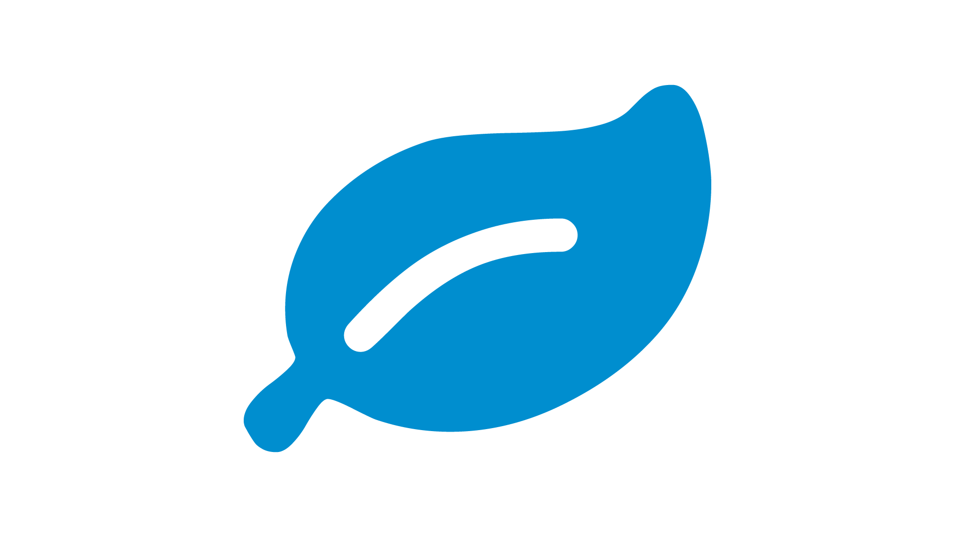Blue leaf icon representing sustainability