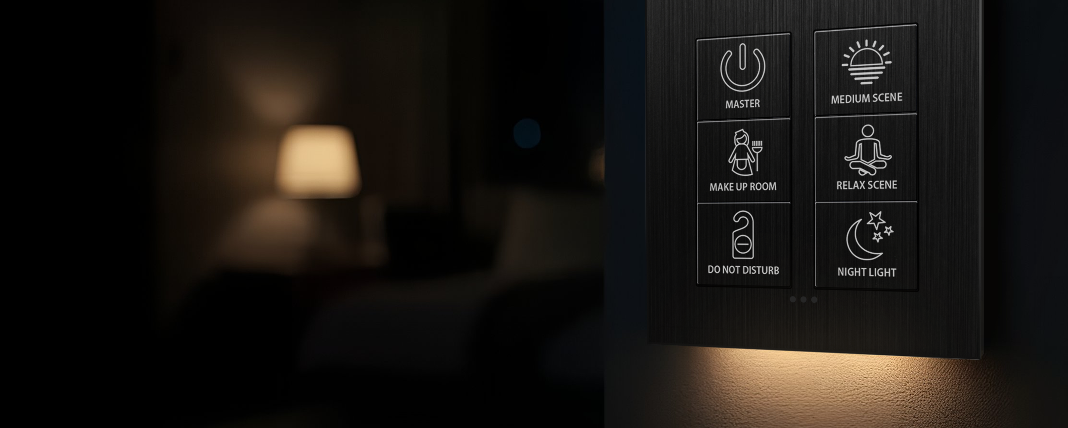 ETERNA Keypad at night, with built-in night light ON