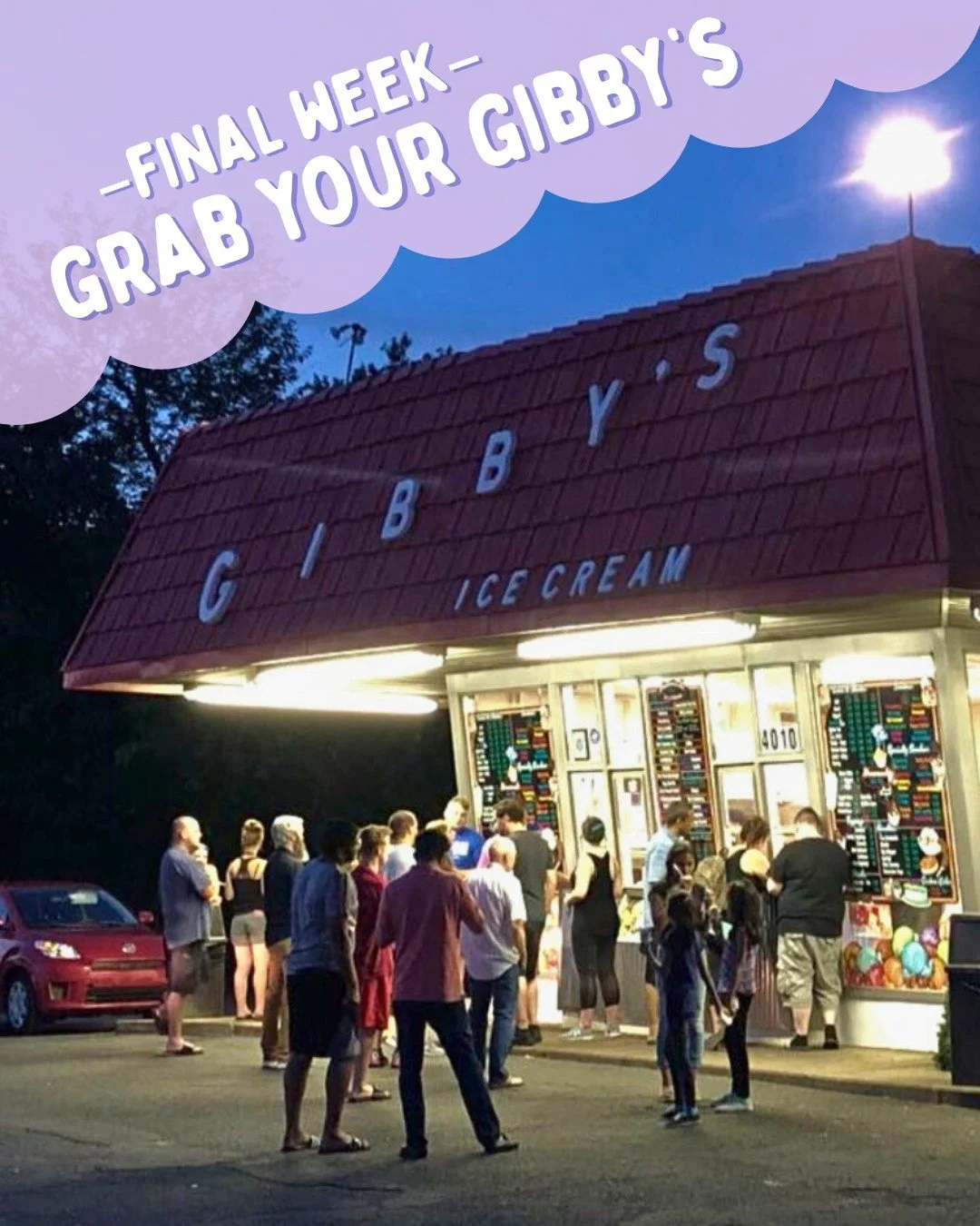 Tonight's the night! π Perfect weather, perfect vibes, perfect ice cream. Join the crowd and grab your Gibby's before Sunday, October 19th - our final day of the season! π¦β¨
.
.
.
#getyourgibbys #gibbysicecream #icecream #icecreamshop #handmadeicecr