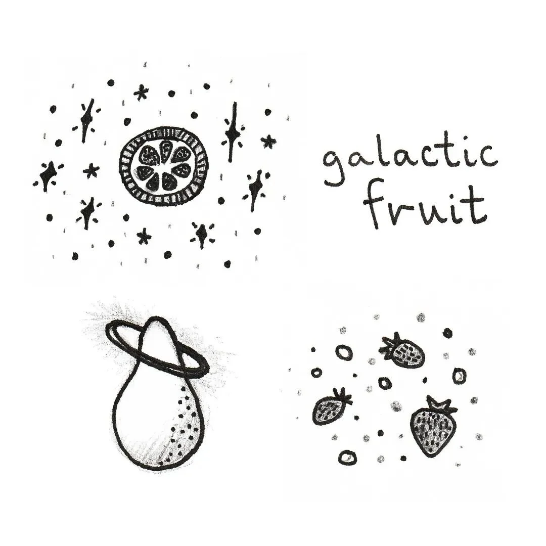 inkthings: galactic fruit 
✨🍐🍓🍊✨

saturn pear
strawberry stars
sunfruit

#zog #samzog&nbsp;
#inkthings #inkthing