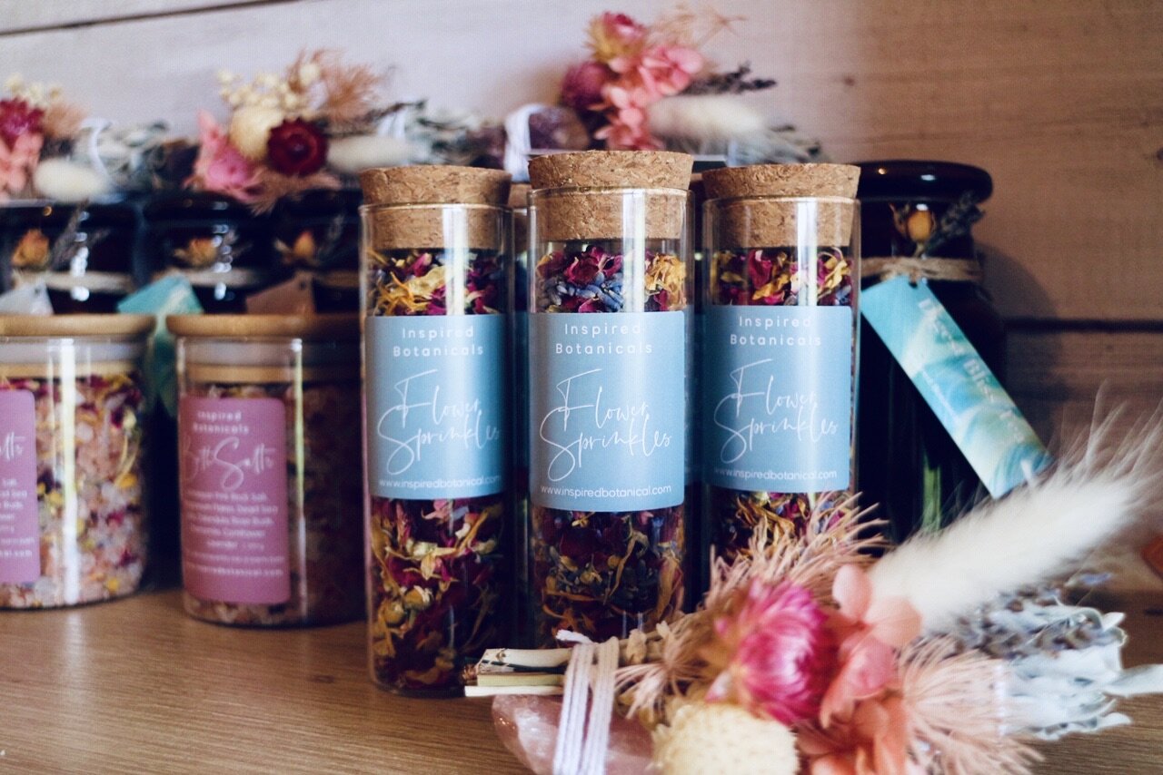 Edible Flower Sprinkles - Rose petals - Inspired Botanicals - Drink Garnishes