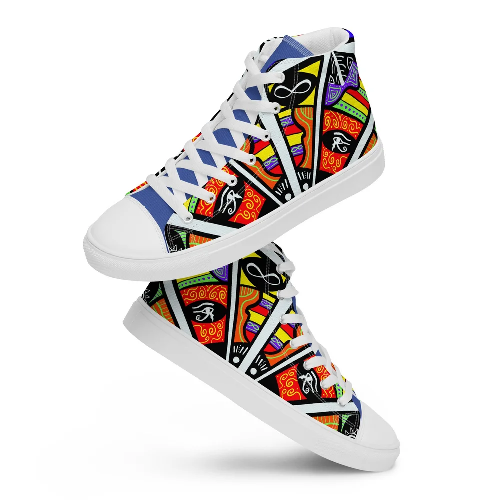 Heritage Mandala Men’s high top canvas shoes — Beebe Arts LLC