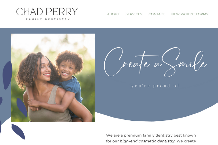 Custom Brand and Squarespace Website for Dentist Dr. Chad Perry in Texas