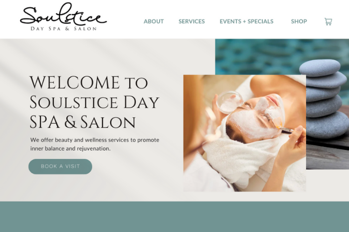 Calm and Soothing Squarespace Website for Spa and Salon