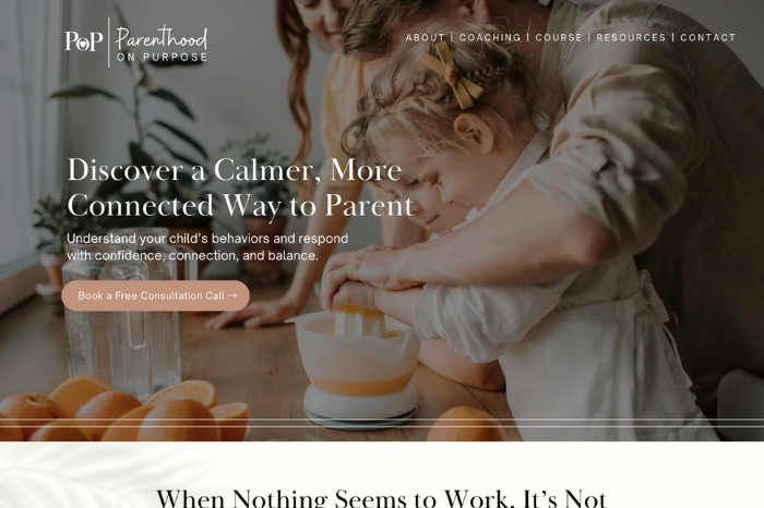 Custom Website for Course Creator and kid Behavior Therapist