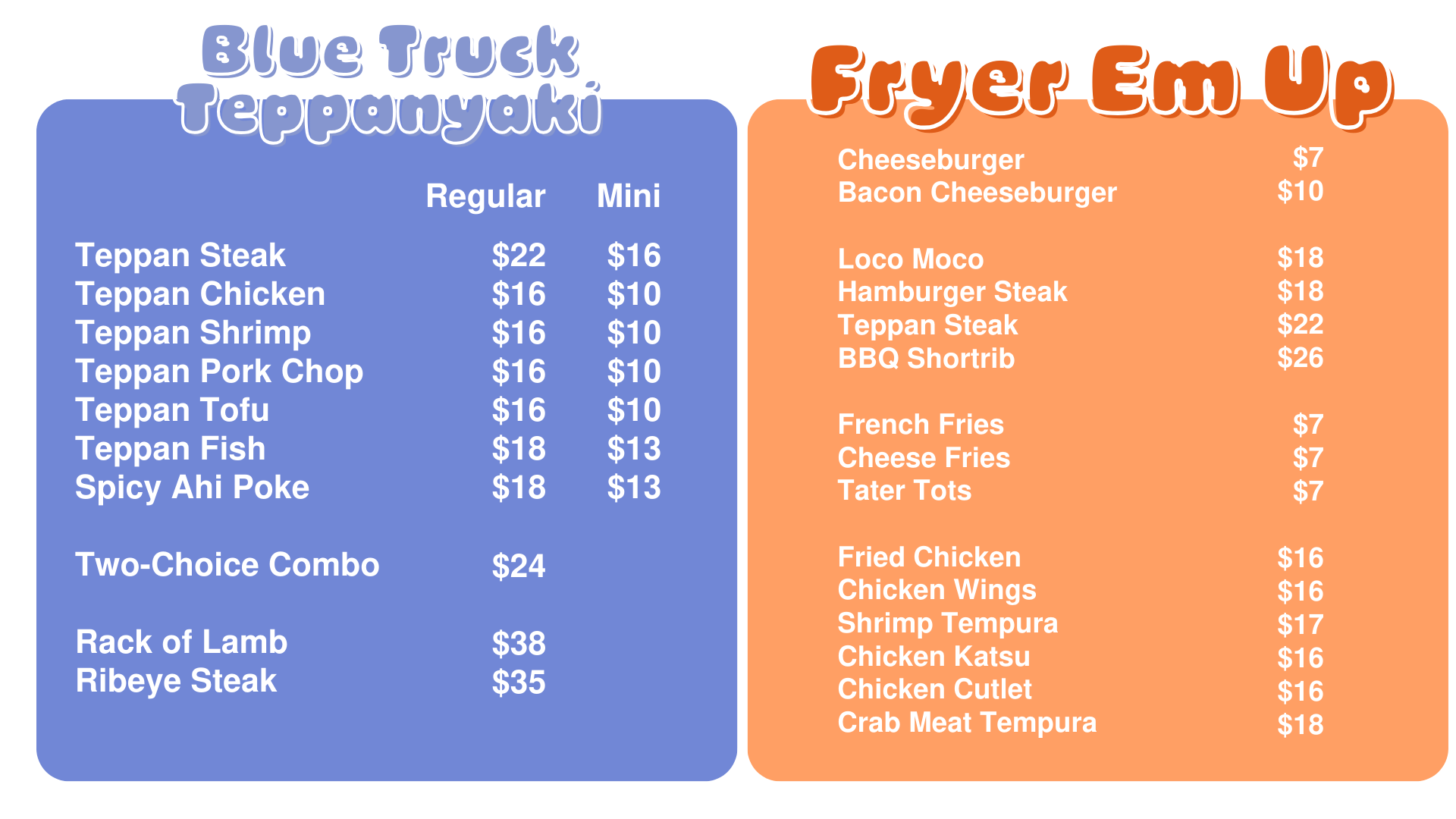 EASTER 2026 (food truck menus) — C4 Church
