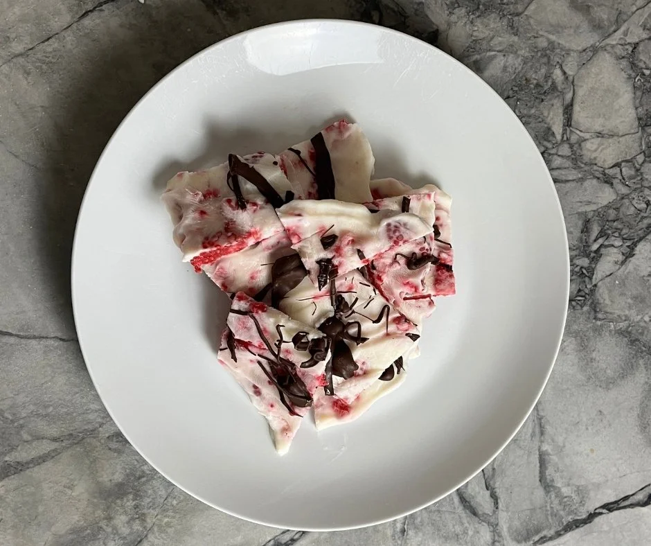 Frozen Yogurt Bark with Raspberries &amp; Chocolate