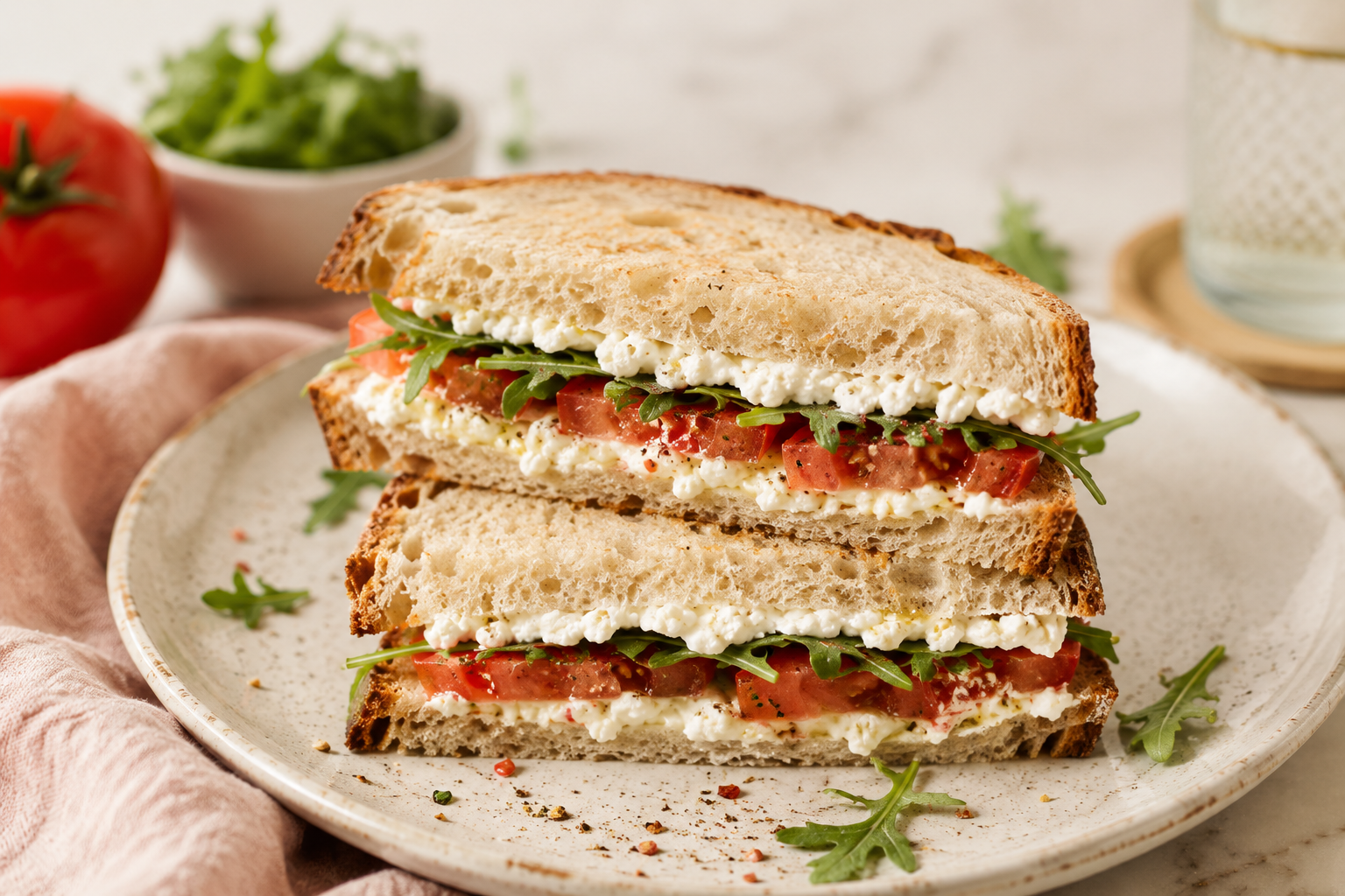 High Protein Tomato Sandwich
