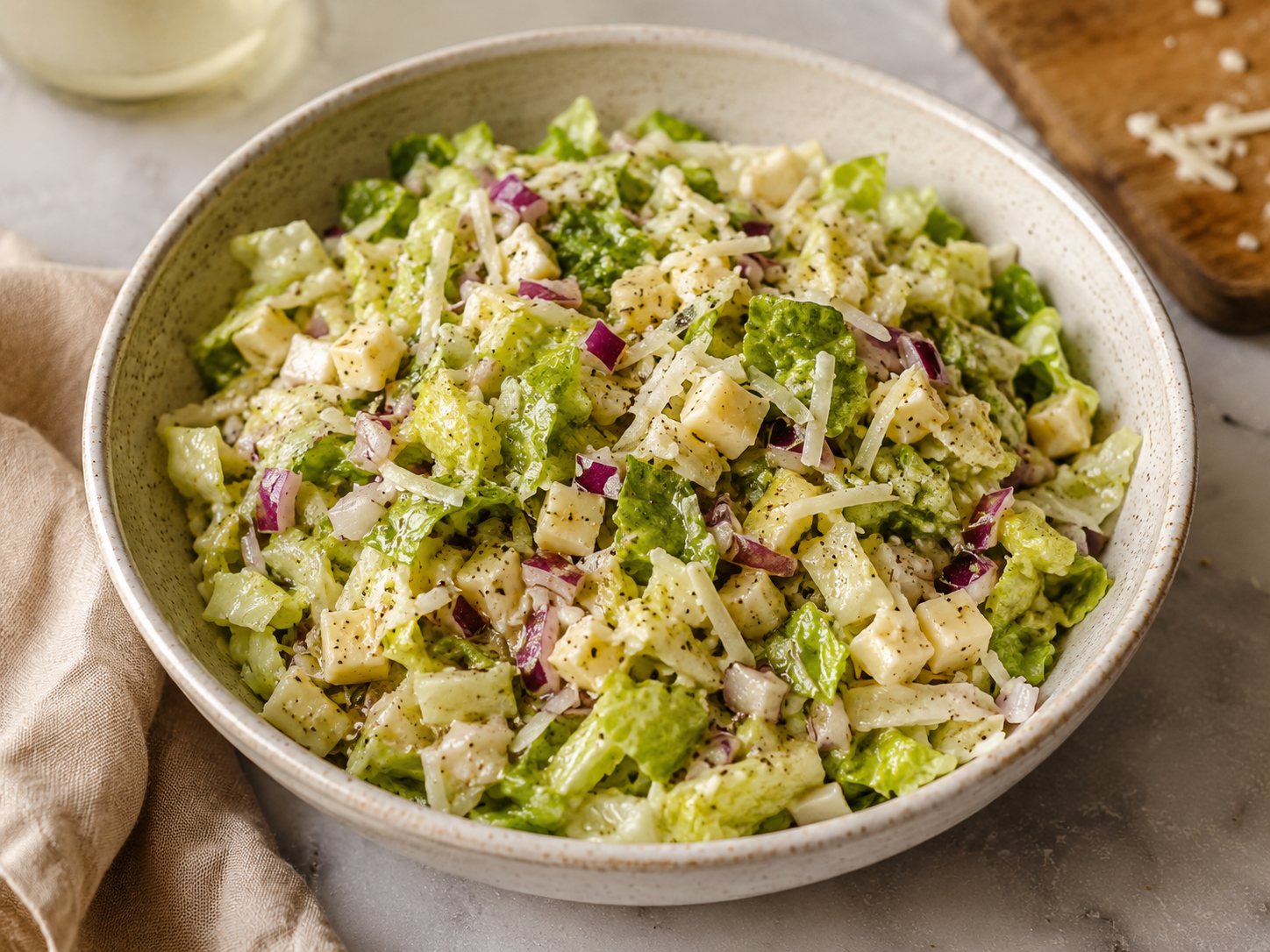 The Ultimate Italian Chopped Salad with White Balsamic Vinaigrette