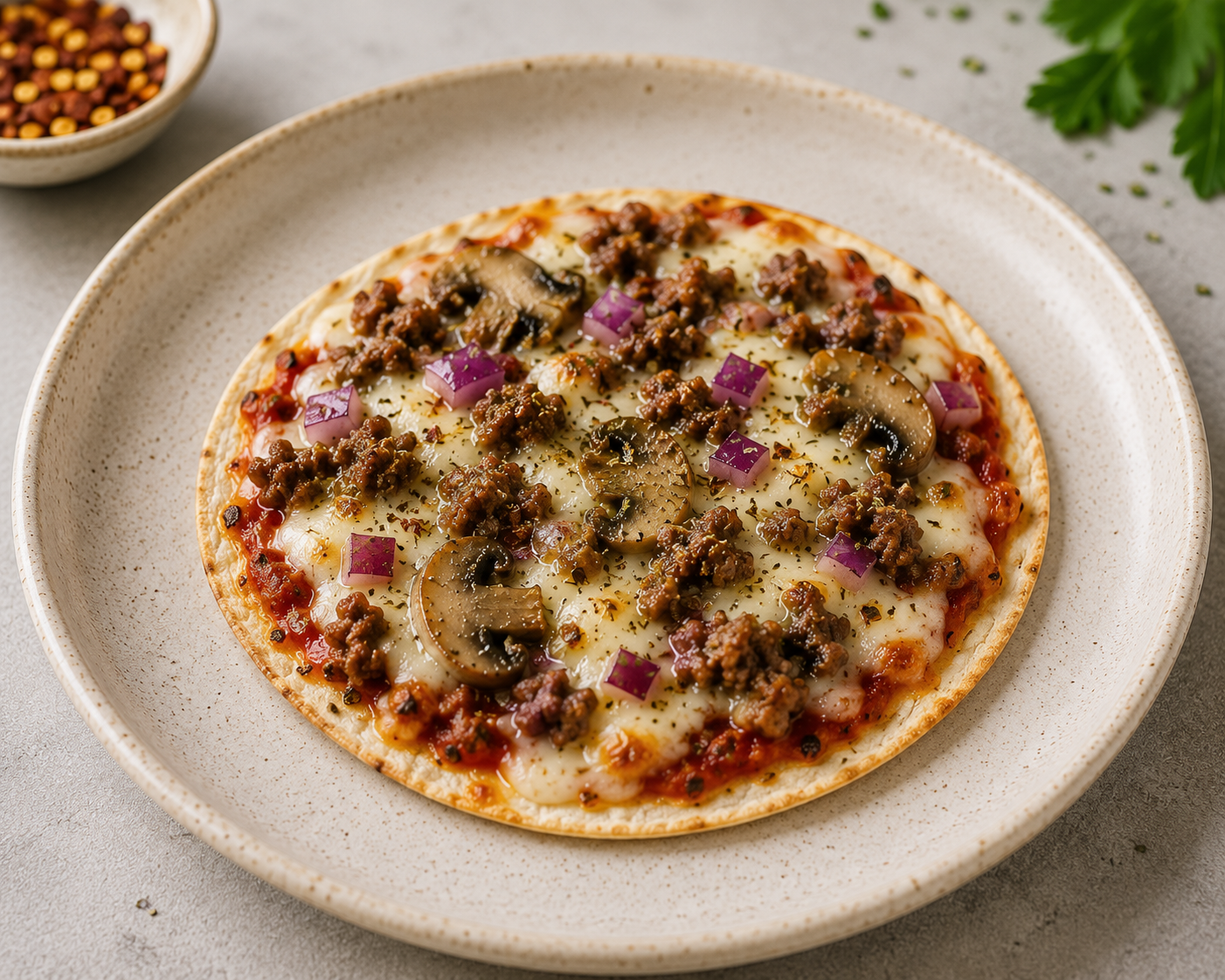 Air Fryer Pizza with Cheese &amp; Beef