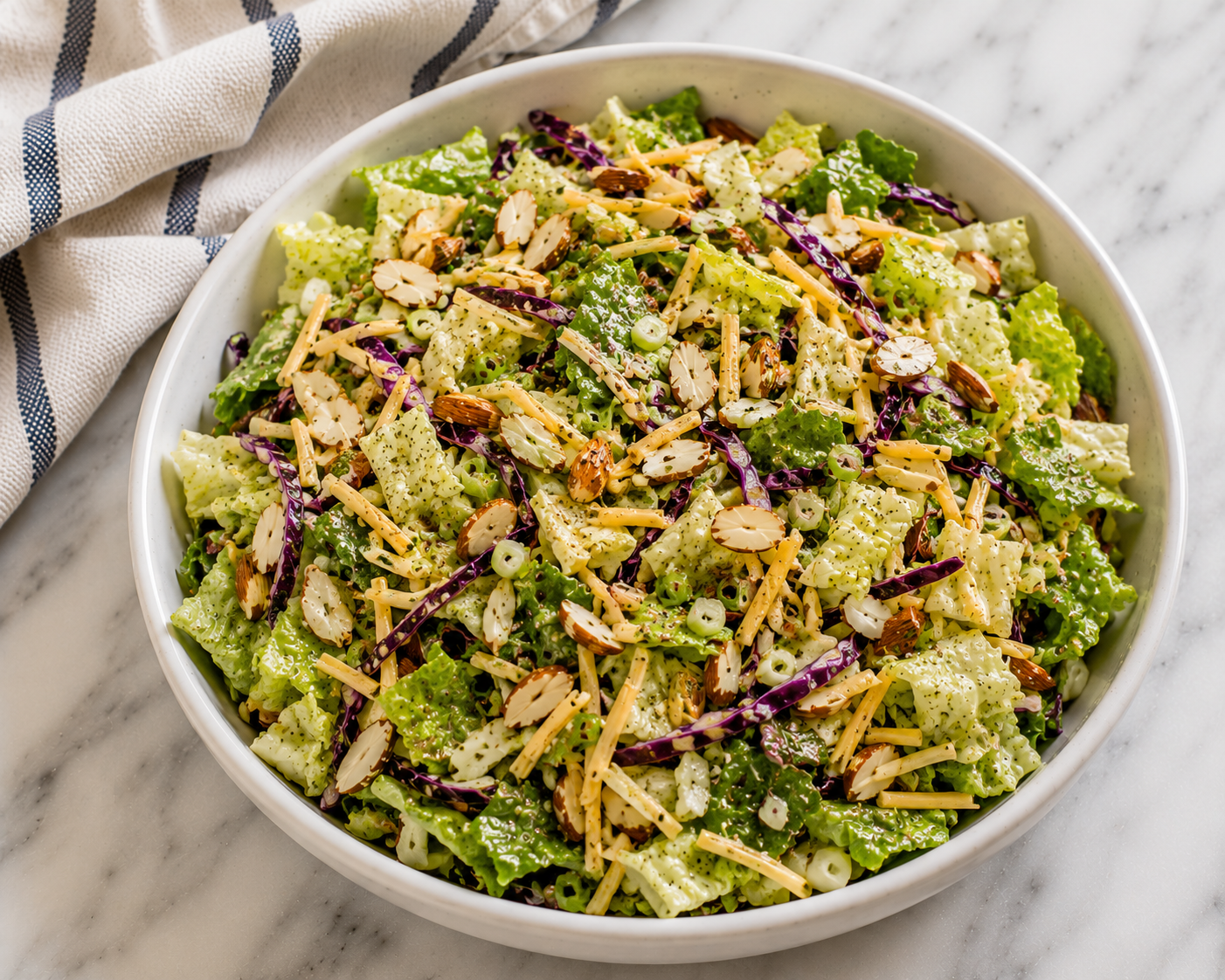 Romaine, Red Cabbage, Almonds &amp; Beamster Cheese Salad