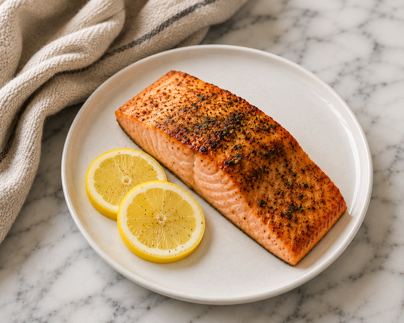 Air Fryer Salmon with Basil &amp; Honey