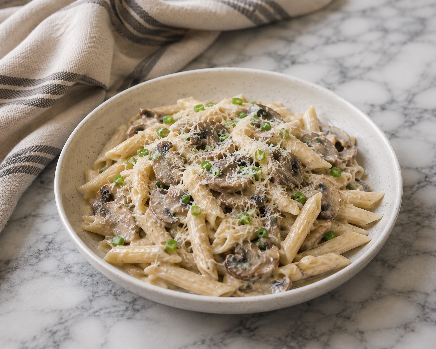 Creamy High-Protein Mushroom Pasta