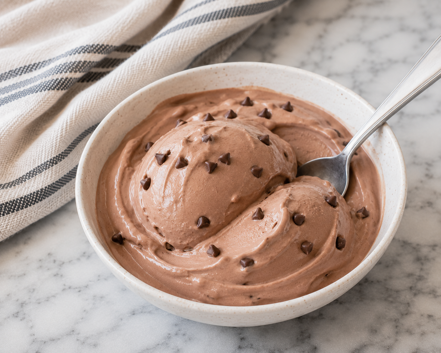 High-Protein Creamy Vanilla Chocolate Chip Ice Cream