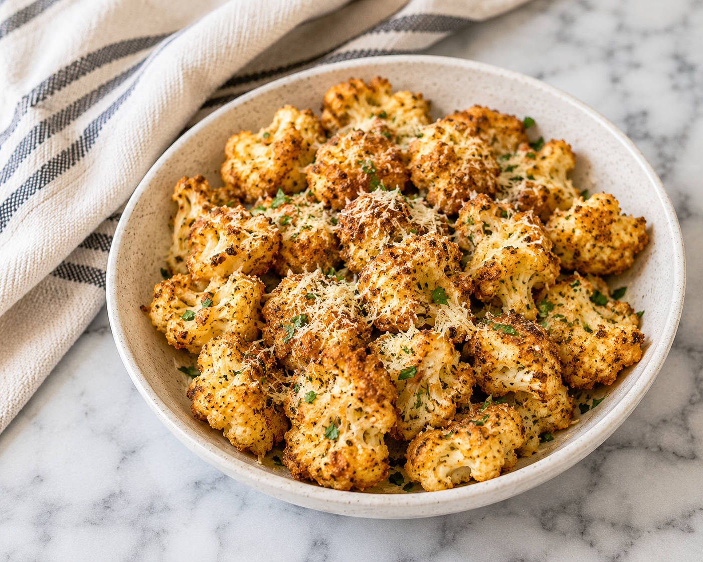 Air Fryer Parmesan Crusted Cauliflower