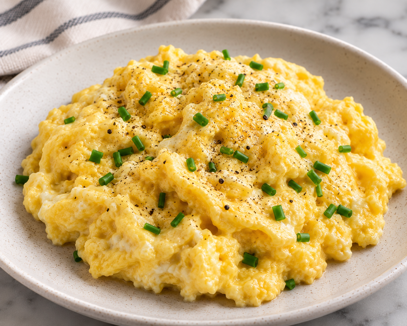 Fluffy Cottage Cheese Scrambled Eggs