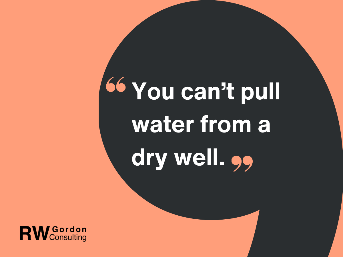 You Can’t Pull Water from a Dry Well