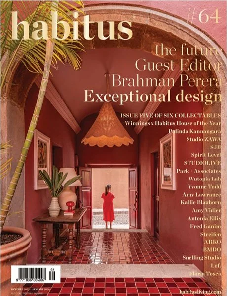 Habitus magazine cover featuring an Australian residential design story connected to Alcami Architecture.