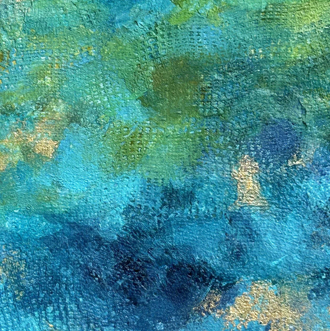 Close-up of rich texture inspired by vibrant tropical colors.
