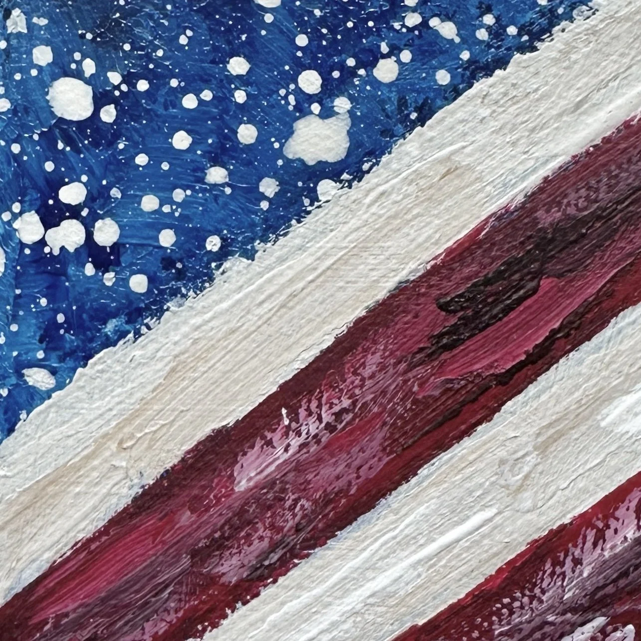 Close-up detail on a patriotic ornament painting