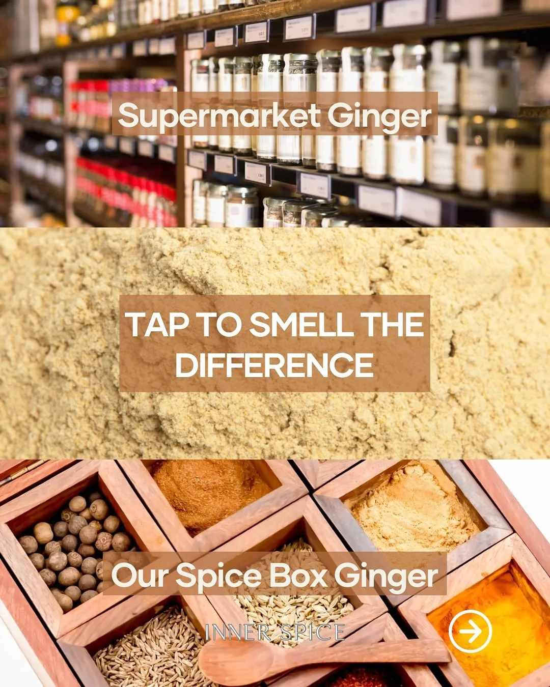 Not all ginger is created equal&hellip; 🫚

💫The ginger inside our collection spice boxes isn&rsquo;t just fresher - it&rsquo;s organic and crafted for flavour and wellness. Simply use our information and recipe cards included in the box! 

Ground g