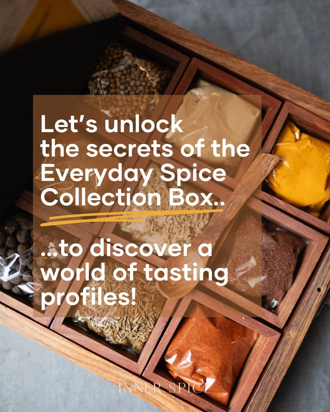 Most people own spices🫙 Very few know how to use them well👩🏽&zwj;🍳

🧡The Everyday Spice Collection Box isn&rsquo;t about fancy recipes or complicated cooking.
 💫It&rsquo;s about understanding tasting profiles - how spices taste on their own, ho