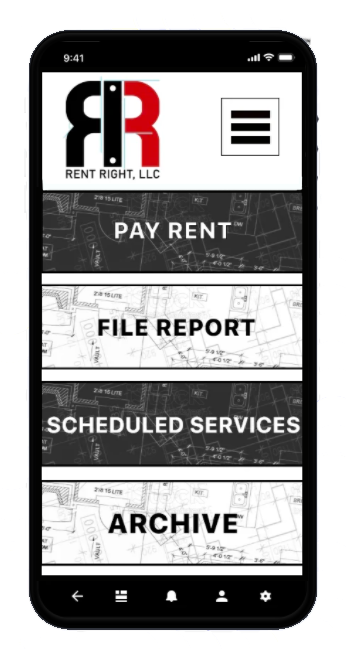 My InVision prototype can be viewed here.&nbsp;You can view the initial main menu in XD for “renter>pay rent” here.