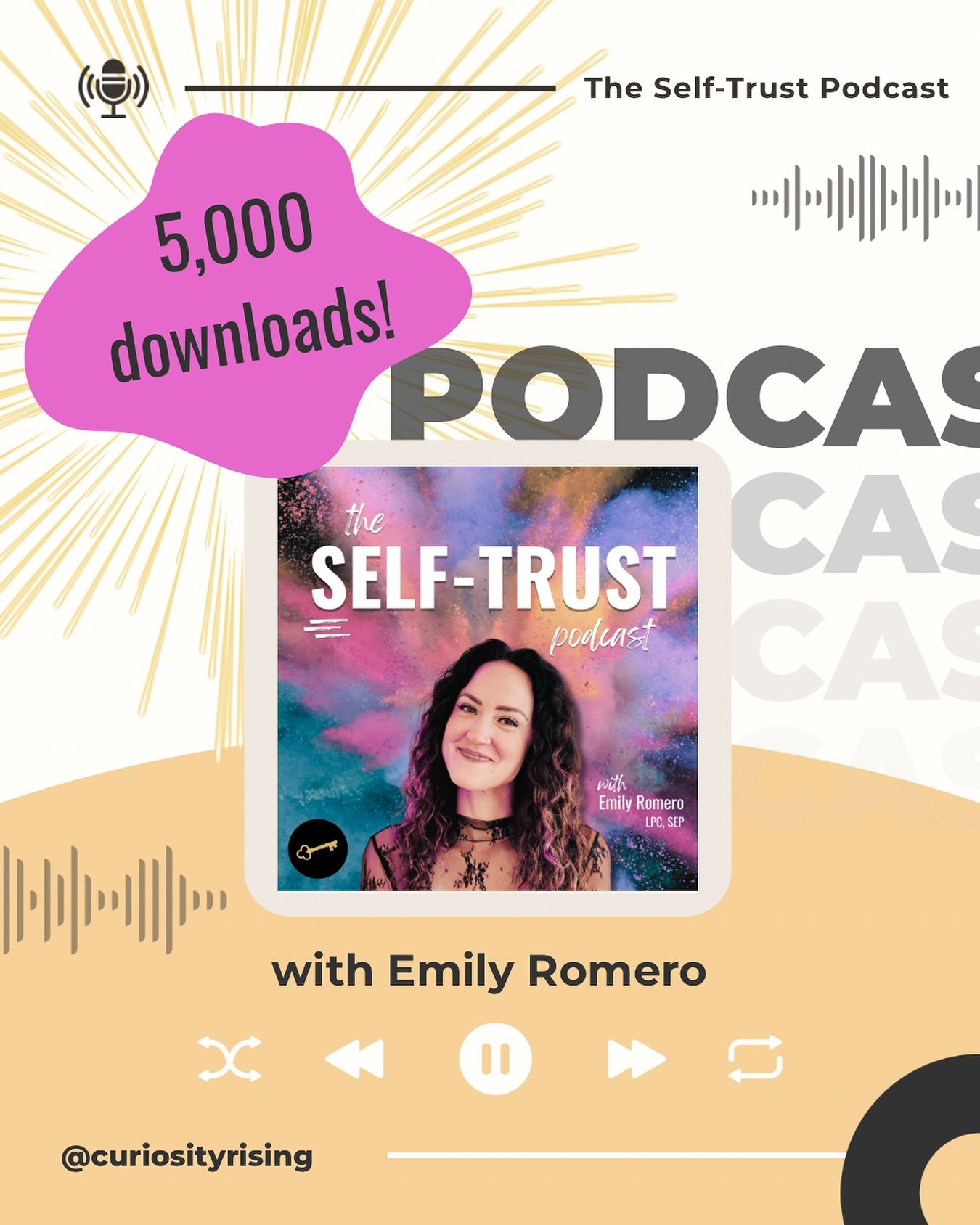 Celebrating on this Friday afternoon&hellip;

🎉🎉🎉 

The Self-Trust Podcast has surpassed 5,000 downloads. 

🎧🎧🎧

It started as a way to share short &amp; concise episodes - empowering you to build Self-Trust. 

✨✨✨ 

It&rsquo;s expanding to inc