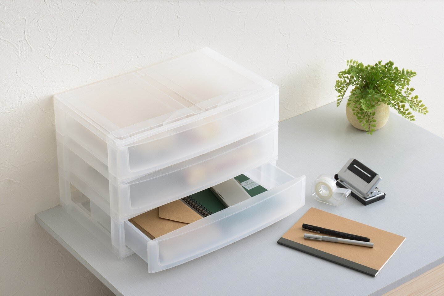 With this desktop stacking organizers equipped with multiple drawers, you can now easily sort out &amp; stow away anything for your work from home station.