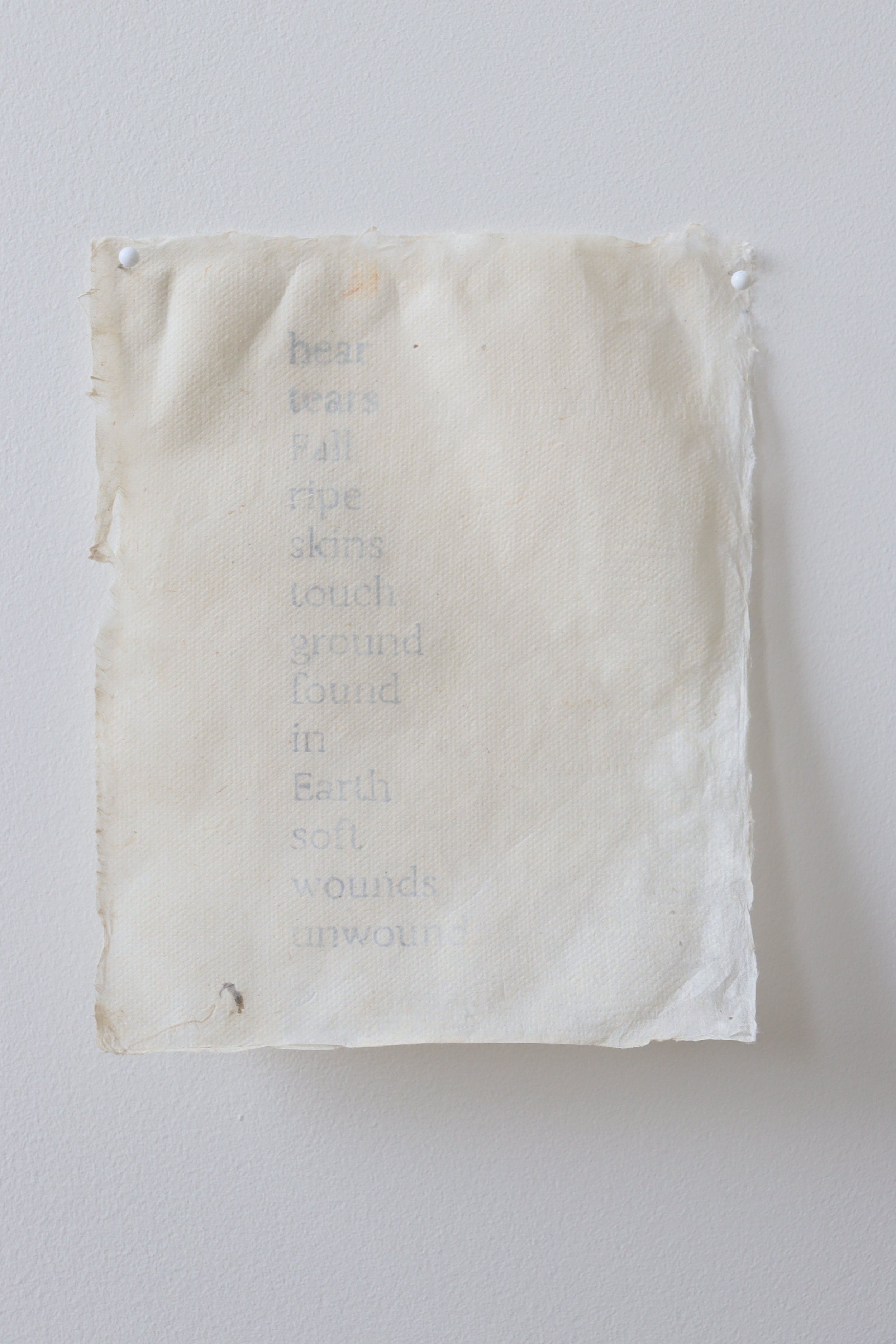 ‘Hear tears Fall’, 2025
graphite on Lokta paper,
16.5 x 13.5cm.