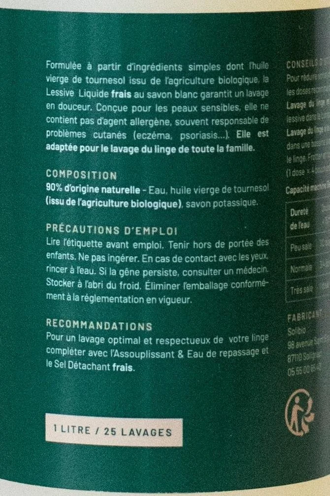 Lessive écologique Liquide 1L Nature 5