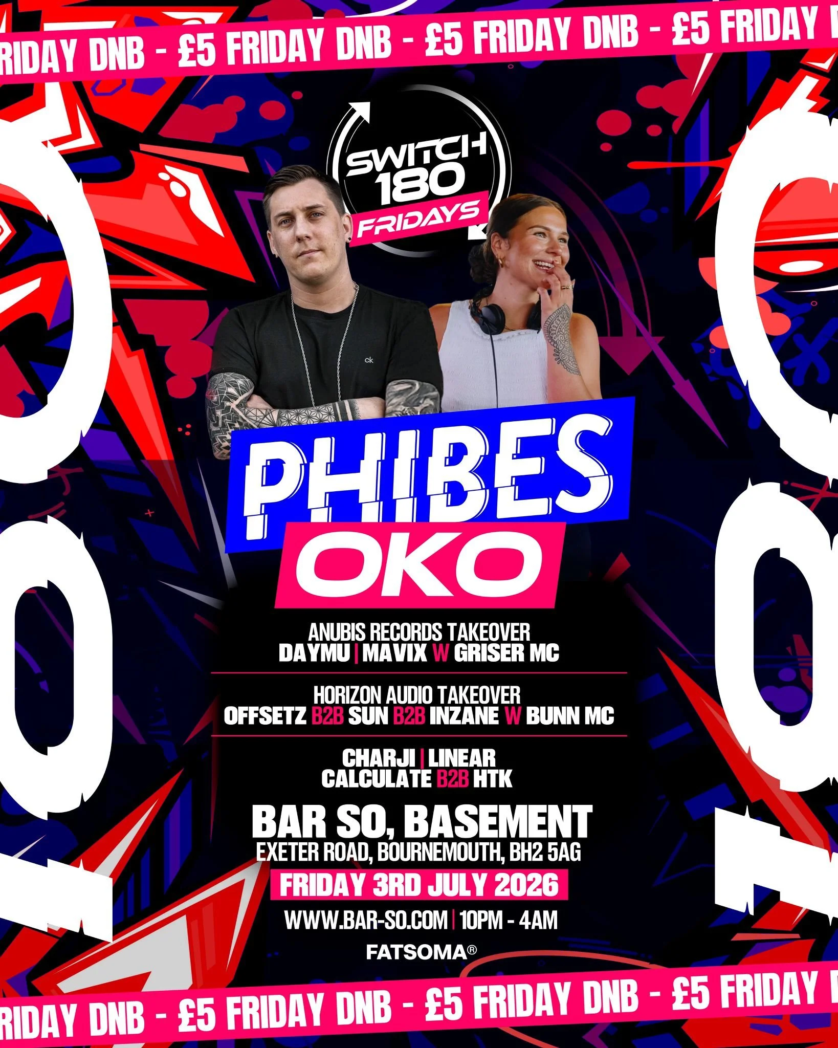 dnb nights party in bournemouth at bar so artwork
