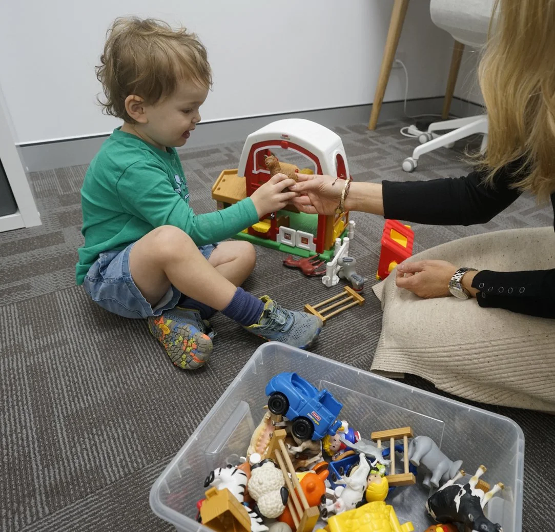 Child engaging in play based speech therapy session at Nedlands, Perth, Western Australia clinic