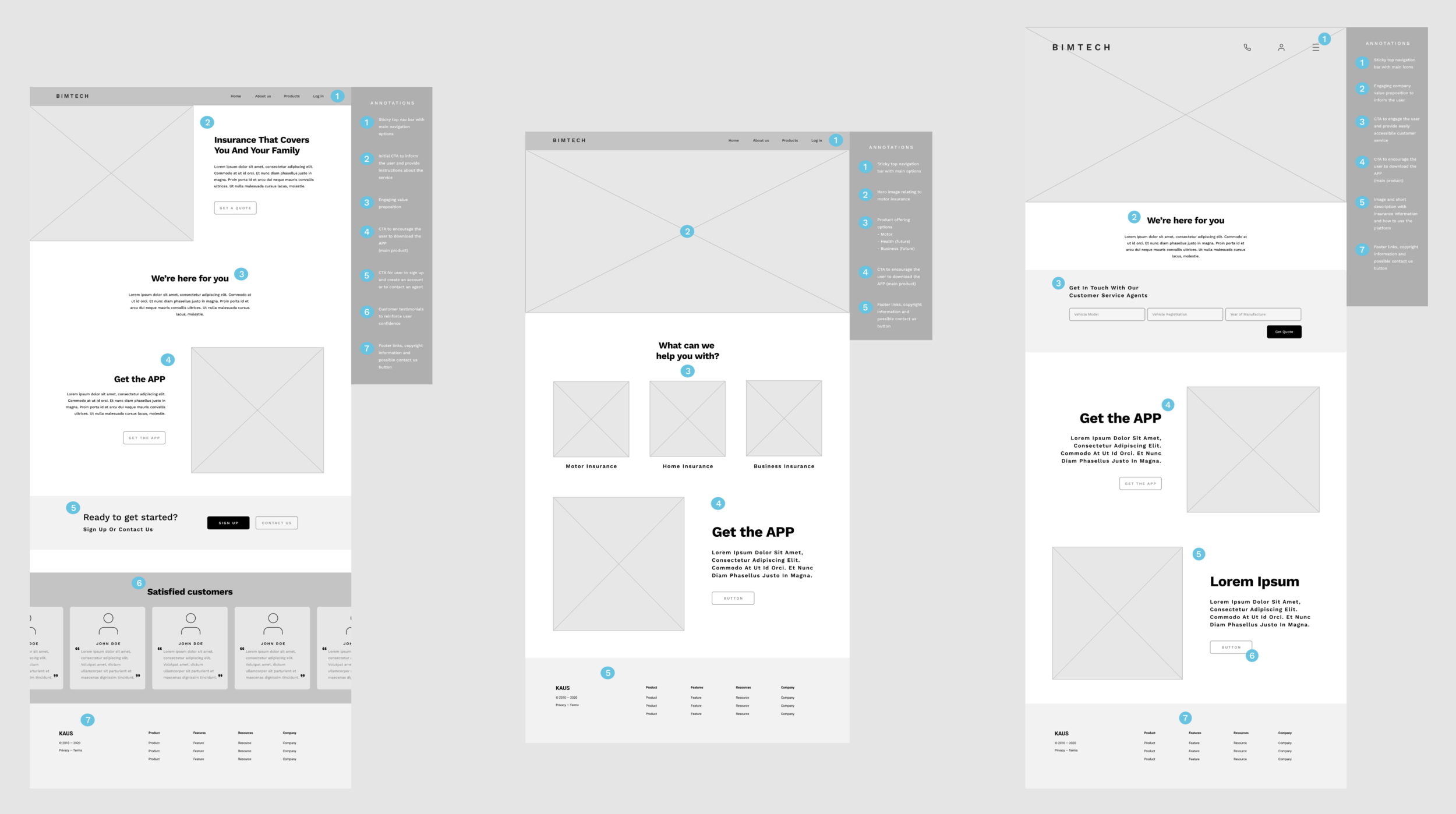 Lo-Fi Web Wireframes