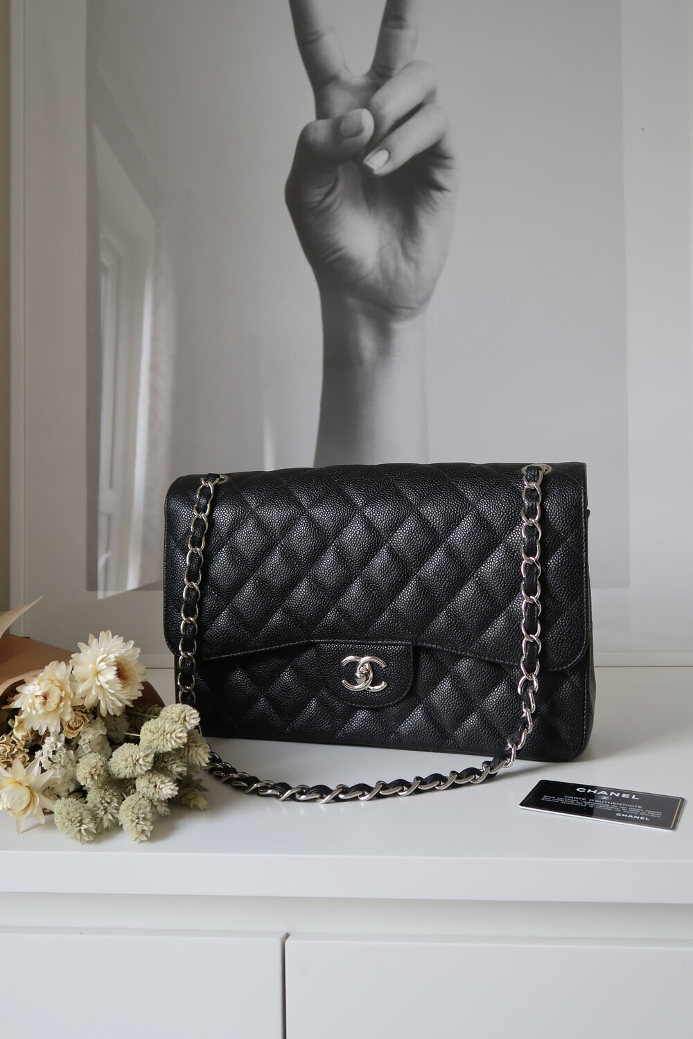 Chanel Large Black Caviar Classic Double Flap, 2015-2016 — Blaise Ruby Loves
