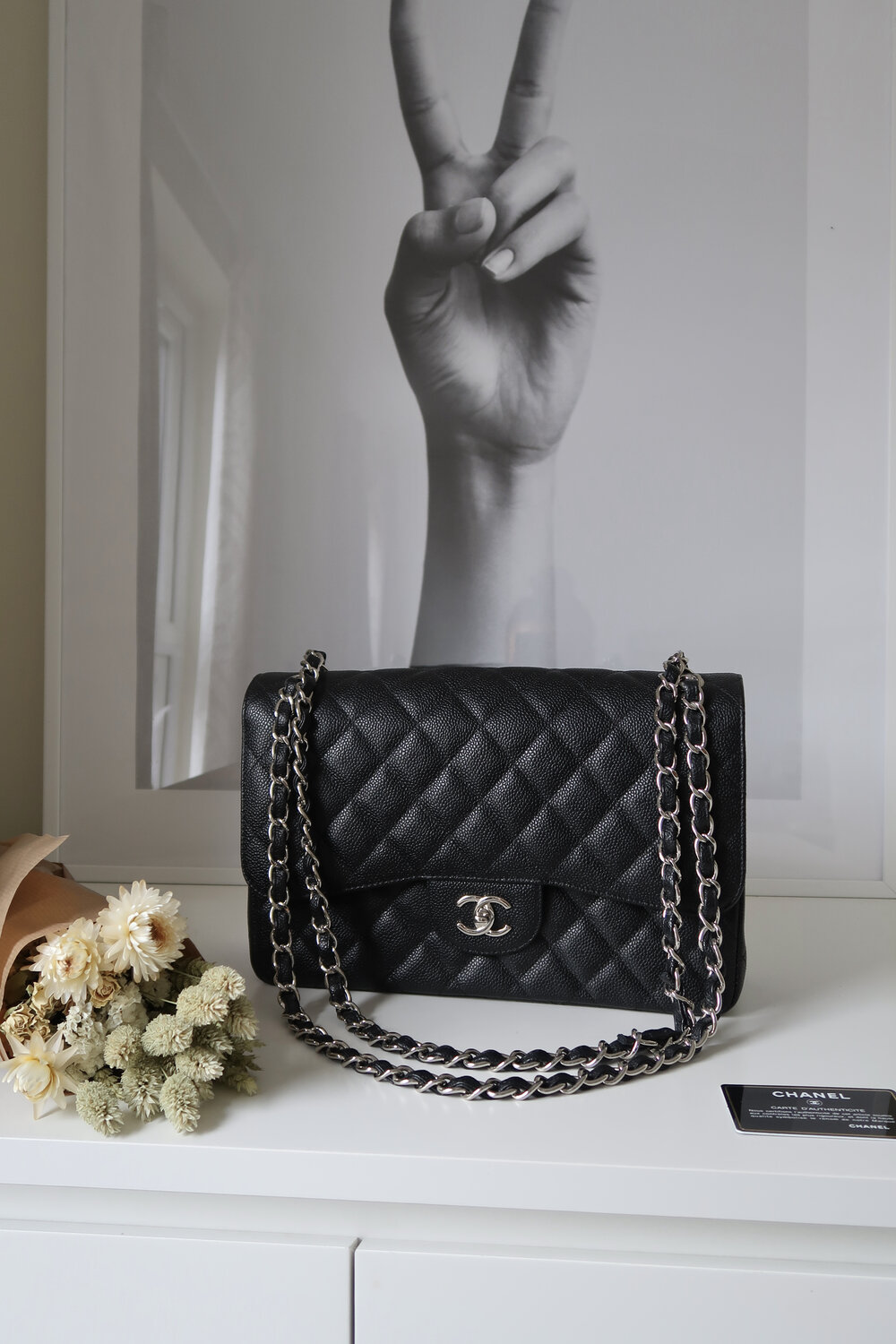 Chanel Large Black Caviar Classic Double Flap, 2015-2016 — Blaise Ruby Loves