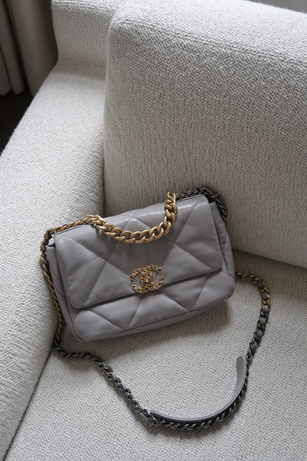 chanel 19 grey