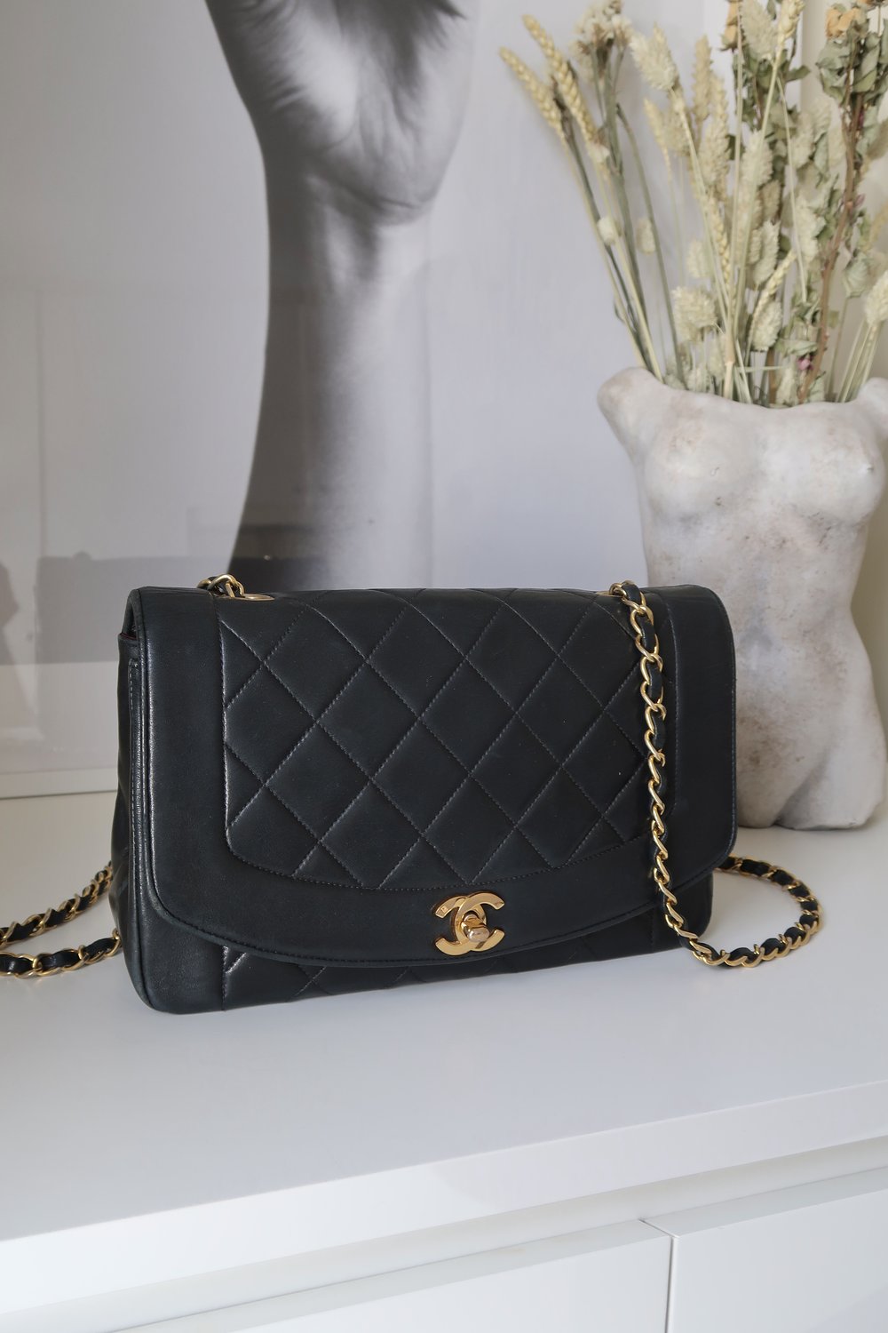 Vintage Chanel Black Quilted Diana Flap Bag - 2 series (1991 - 1994) —  Blaise Ruby Loves