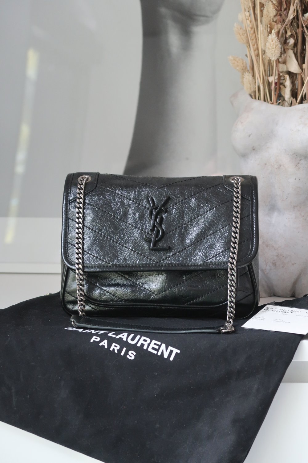 Niki patent leather crossbody bag Saint Laurent Black in Patent