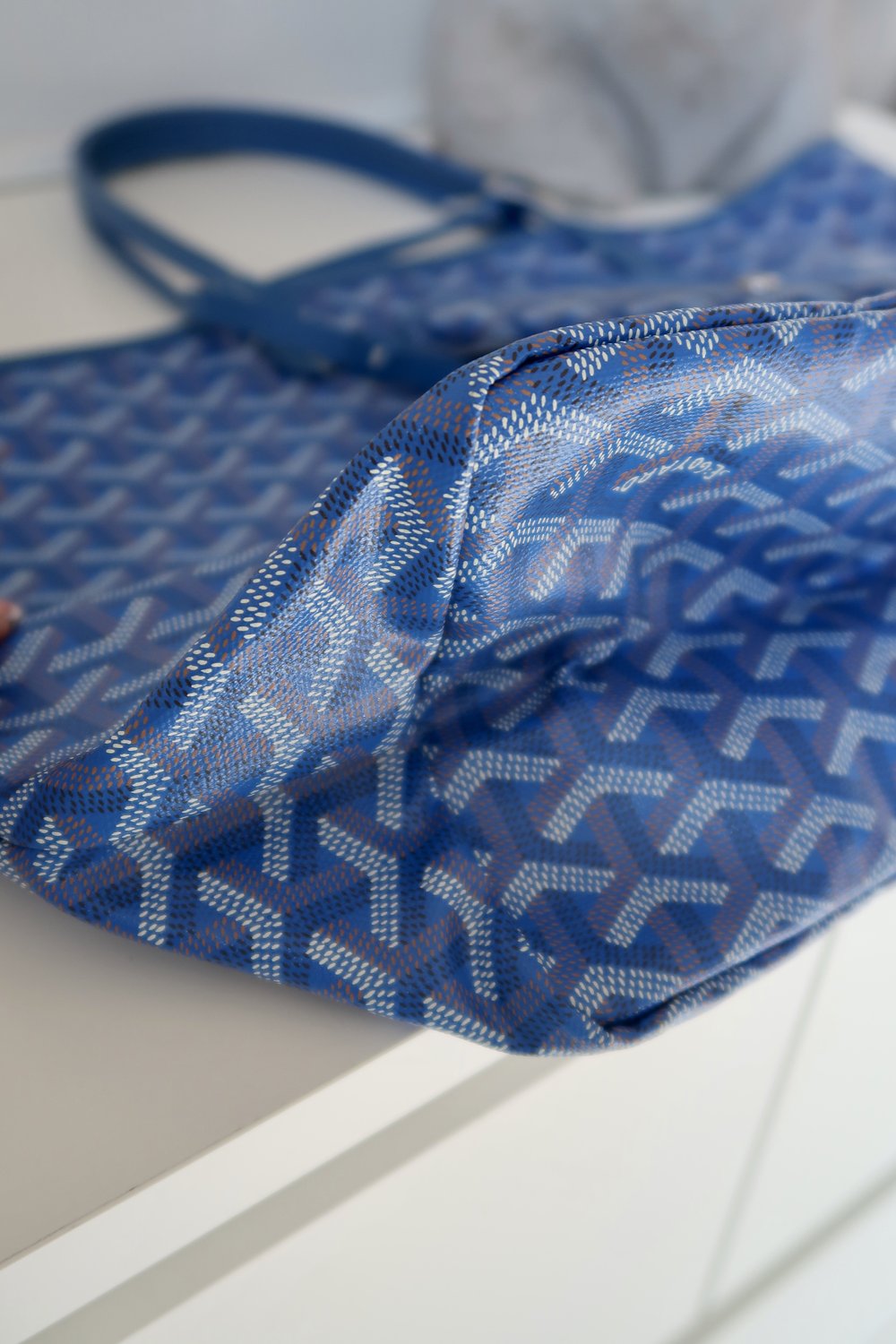 Goyard Saint Louis Pm Tote Bag Blue With Pouch PXL1370