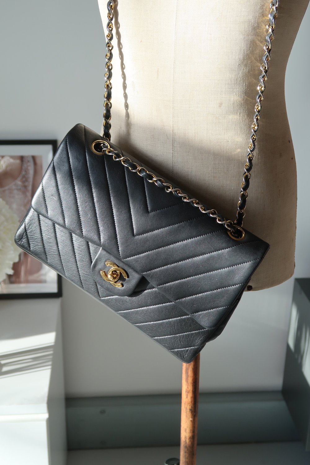 Chanel Classic Flap Chevron, Gold Hardware — Blaise Ruby Loves