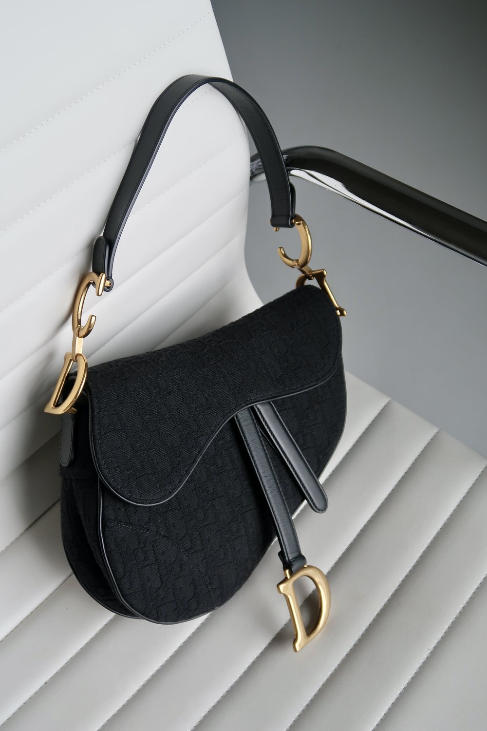 Dior Black Monogram Jacquard Fabric Saddle Bag — Blaise Ruby Loves