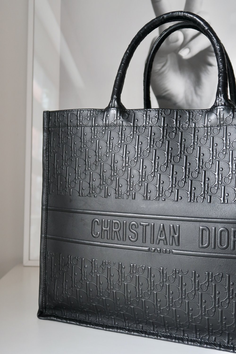 Dior book Tote Bag Black Dior Oblique Embossed Calfskin Large — Blaise Ruby  Loves