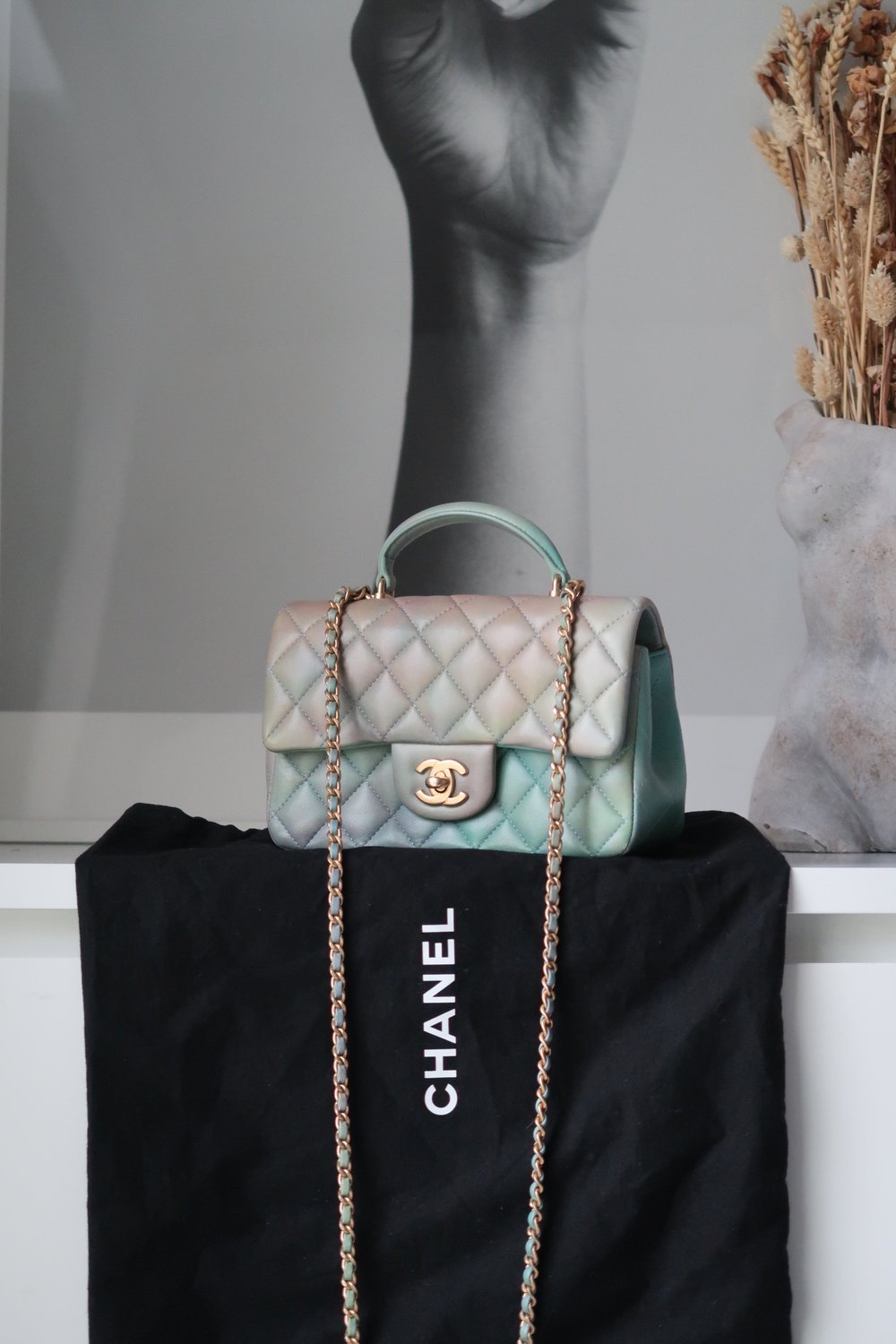 Chanel Lambskin Quilted Ombre Mini Top Handle Rectangular Flap bag — Blaise  Ruby Loves