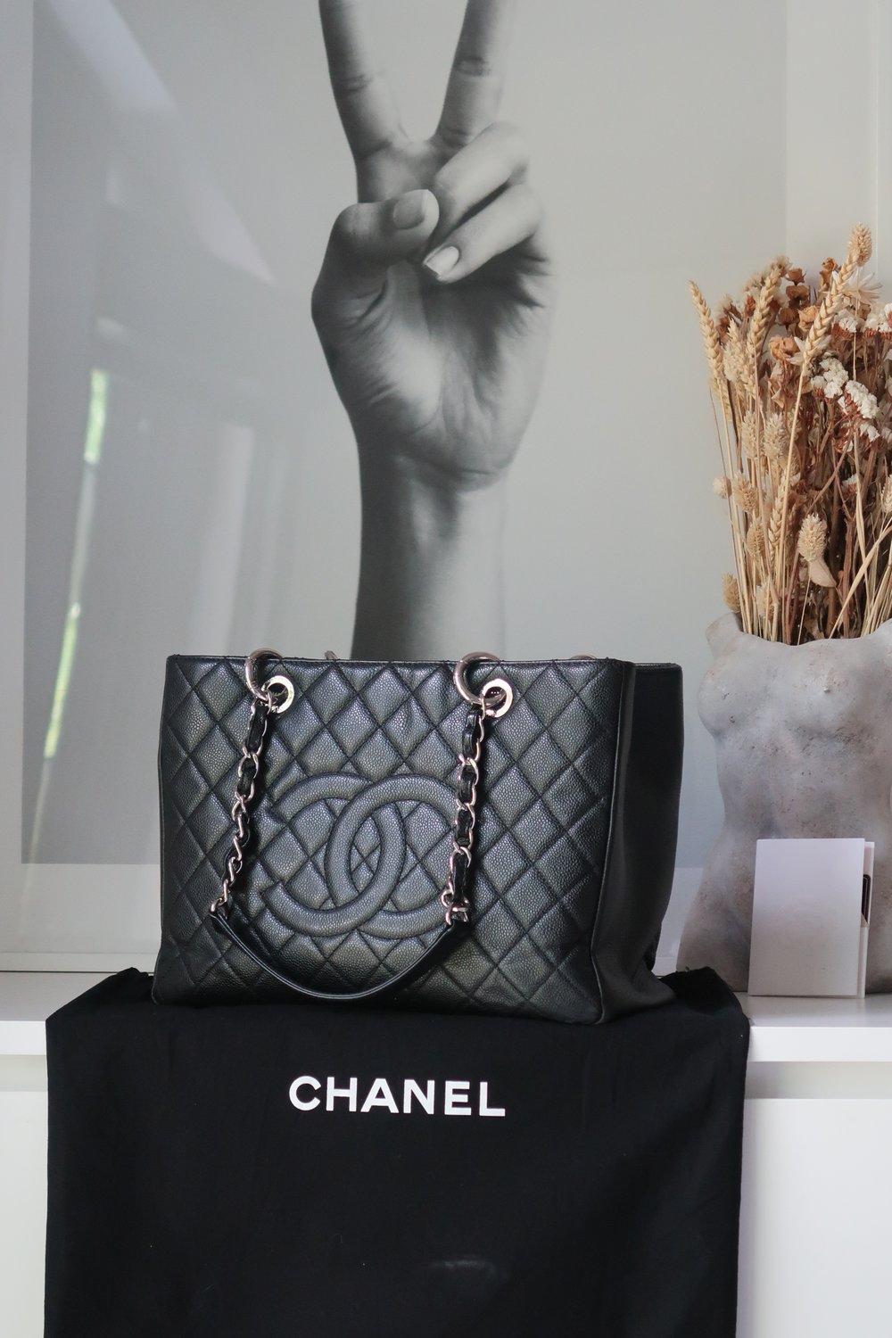 Chanel Grand Shopping Tote (GST) Black Shoulder Bag — Blaise Ruby Loves